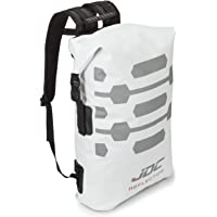 JDC Mochila para Moto 100% Impermeable Bolsa Resistente al Agua 30L- Reflector - Blanco